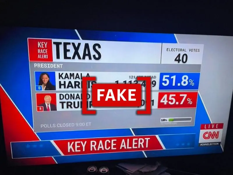 No, CNN did not air graphic showing Kamala Harris leading Donald Trump in Texas